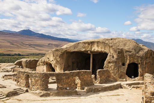 The famous historic Uplistsikhe rock-hewn town in eastern Georgia