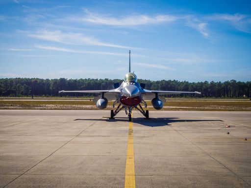 F-16 fighter-bomber during Real Thaw Nato exercise at Base N.5 MONTE REAL Military