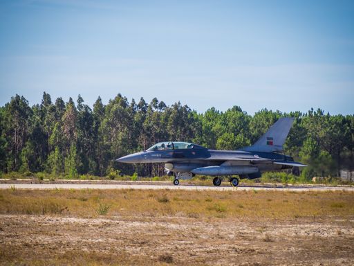 F-16 fighter-bomber during Real Thaw Nato exercise at Base N.5 MONTE REAL Military