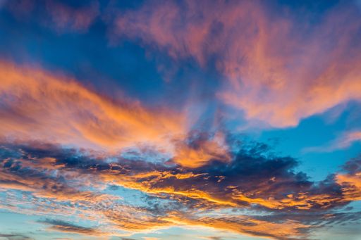 A breathtaking shot of a sunset and a colorful sky-good for a background