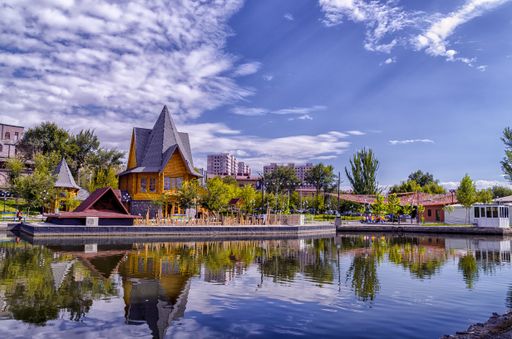 A beautiful lake in a park in Armenia, Yerevan
