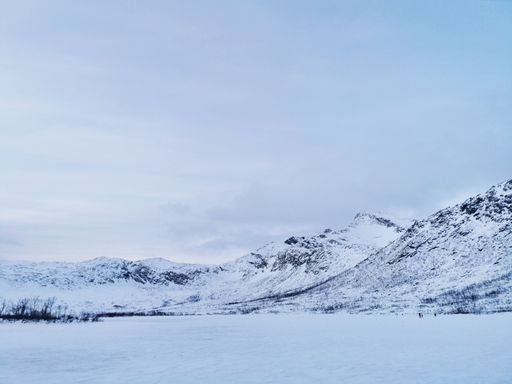 The Kattfjordvatnet lake in Kvaloya island, Norway