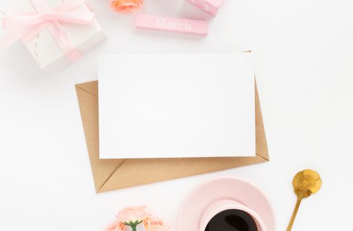 An overhead shot of a Women's day decoration setting with space for your text