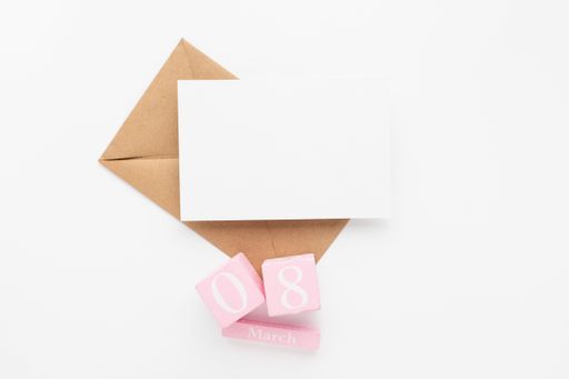 An overhead shot of a Women's day decoration setting with space for your text