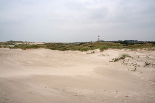 A closeup shot of The Lighthouse in Amrum island, Germany during the sunset