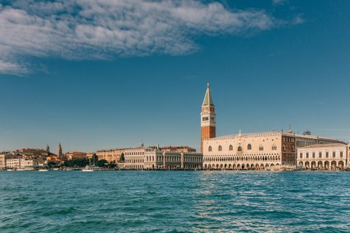 San Marco square view from boat to enter to Venice