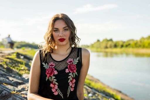 A Caucasian woman from Bosnia and Herzegovina posing