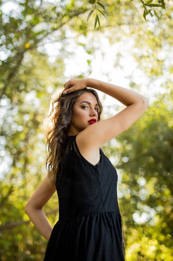 A Caucasian woman from Bosnia and Herzegovina posing in the forest