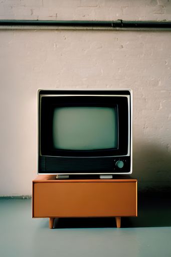 A vertical shot of vintage retro style old television