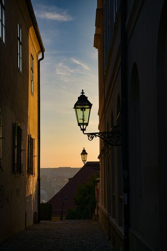 Image of lanterns in the side street