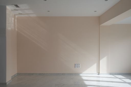 The interiors of a modern house, with plain walls