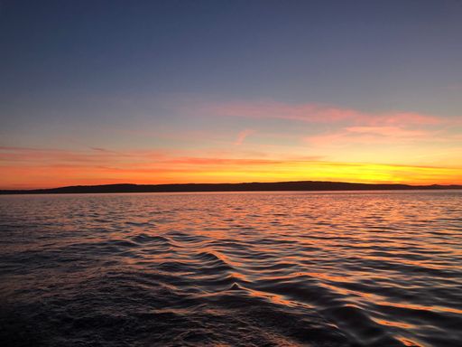 the Adriatic Sea at sunset in  Croatia.