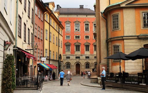 The old town of Stockholm Sweden (Gamla Stan) is a popular tourist attraction.