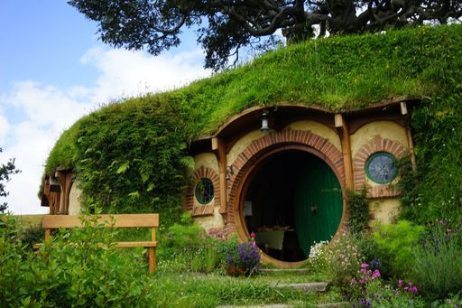 A wide shot of the Hobbit Movie Set in Matamata New Zealand