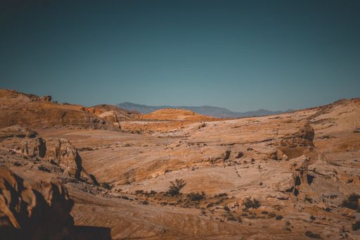 A beautiful shot of high desert rocks with beautiful clear sky