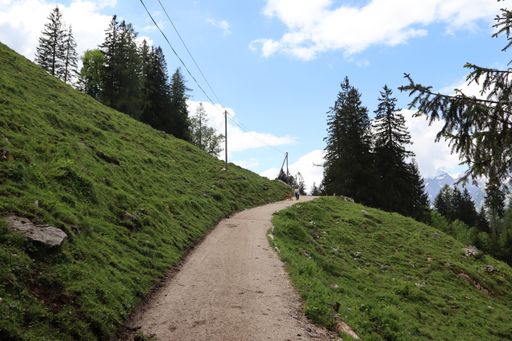 A path on Berchtesgaden mountain valley in Bavaria, Germany