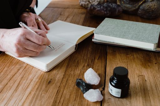 writing and morning journaling in daylight