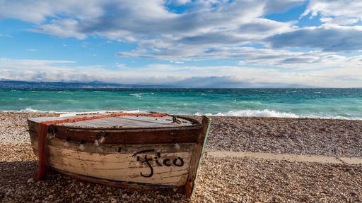 The image was taken in the small coastal town of Moscenicka Draga, Croatia