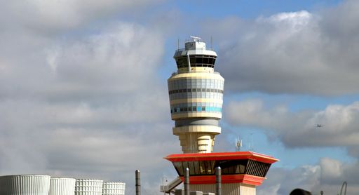 A low angle shot of a modern architectural building of hartsfield–jackson atlanta international airport in atlanta USA