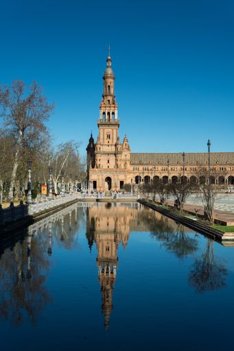 A beautiful shot of Parque de Maria Luisa in Seville, Spain