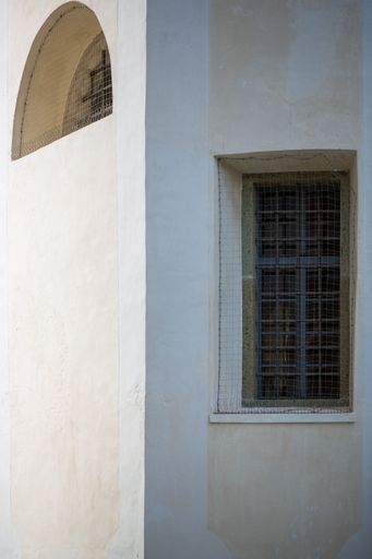 A majestic window of Bled Castle, located in Slovenia