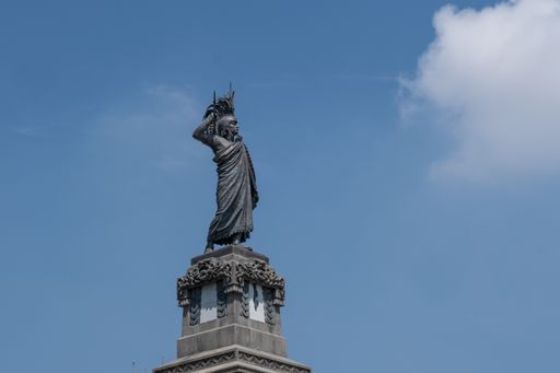 The statue of Cuauhtemoc, an 1887 monument dedicated to the last Mexica ruler of Tenochtitlan, in Mexico City.