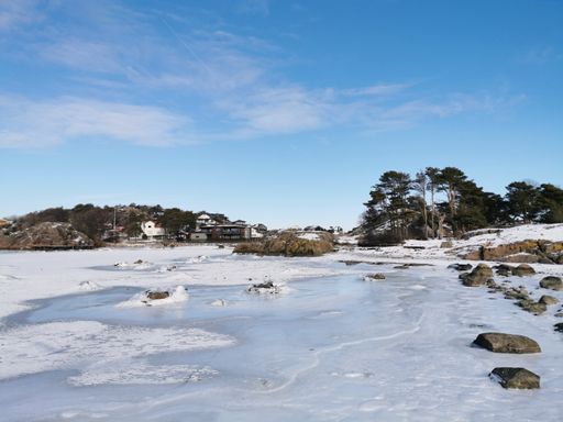 A beautiful winter landscape in Sukkersletta, Larvik, Norway