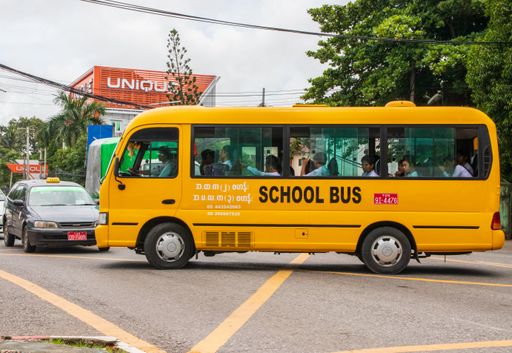 a School Bus in the streets of Yangon before Rangun Myanmar before Burma.
Yangon is the largest town in Myanmar
