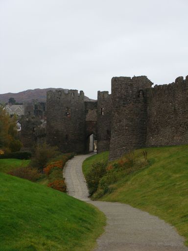 A vertical shot of the famous Conwy Castle in Wales, United Kingdom