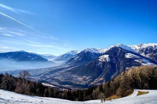 A beautiful shot of the Italian Alps in the region of South Tyrol, Italy