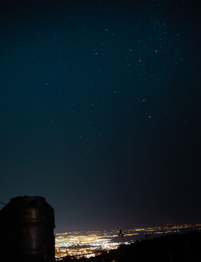 A beautiful view of the stars shining in the night sky