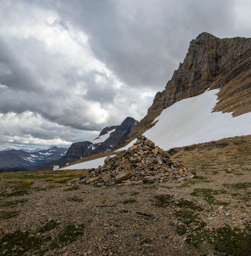 A beautiful shot of rocky mountain scenery in Glacier National Park Montana
