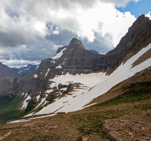 A beautiful shot of rocky mountain scenery in Glacier National Park Montana