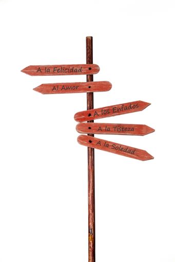 Signpost with four arrows pointing to multiple directions