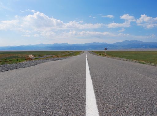 An empty street with beautiful blue sky-good for a background