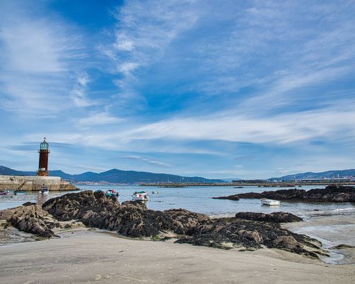 the lighthouse beach on rias baixas, Galicia , la playa del faro en las rias baixas