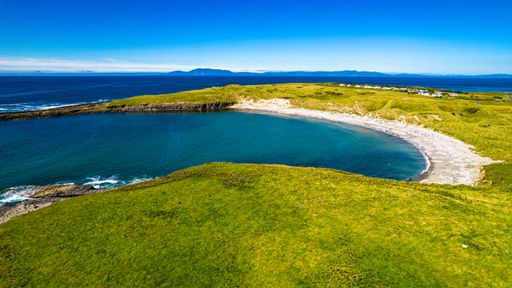 Connacht 2022. View of a cove with beach at Streedagh Point. Connacht, Ireland