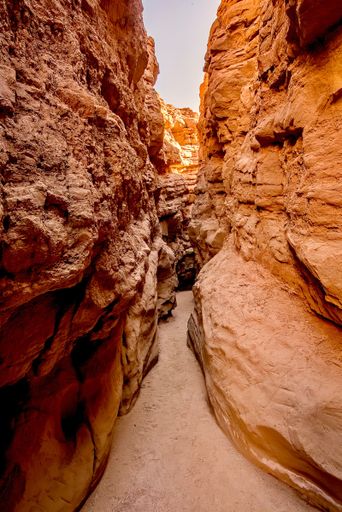 A closeup vertical shot of beautiful sandstone formations in Borrego Springs, California