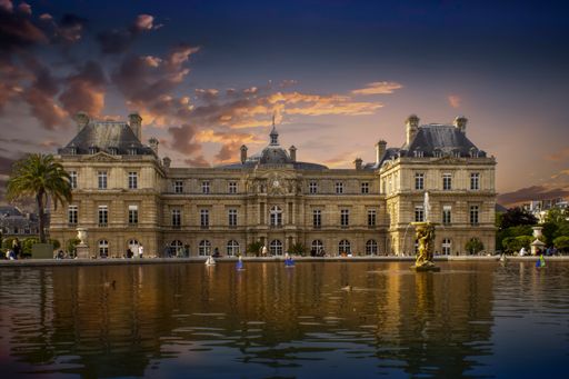 A Luxembourg gardens in Paris, France