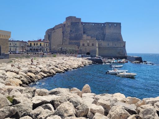 A beautiful view of the Castel dell'Ovo, an ancient castle located in the city of Naples, Italy