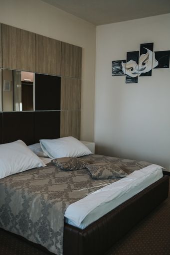 Wide angle shot of hotel room in Bosnia and Herzegovina