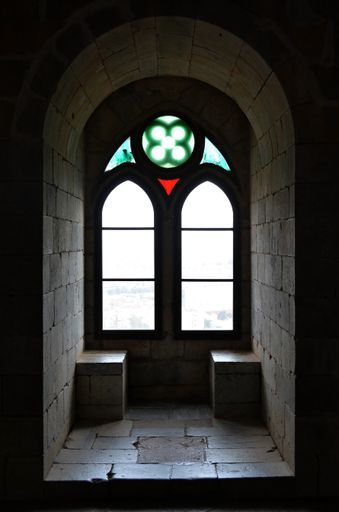 A vertical shot of the window of a fortress in Beja city, Portugal