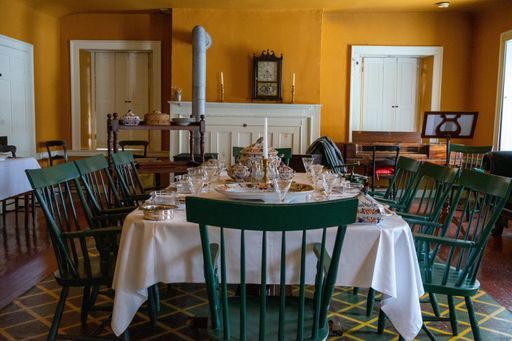 A dinner setup like the ancient Georgian times in Britain
