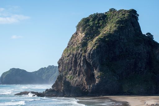 View of Lion Rock at Piha Beach, Auckland, New Zealand