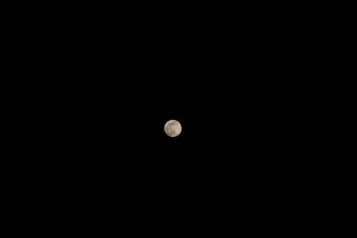 A spectacular full moon in the dark black sky with copy space