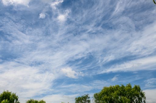 A mesmerizing view of a cloudy sky over the green park