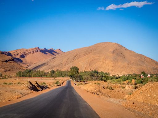 A road in the Atlas Mountains in Morocco during the daytime
