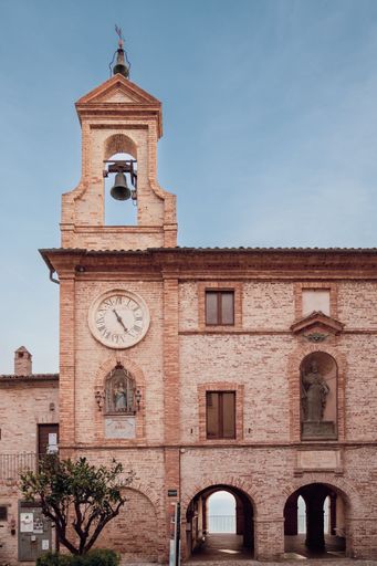 Italy, February 2023: view of the beautiful medieval village of Grottammare Altacon with its well-kept architecture, in the province of Ascoli Piceno
