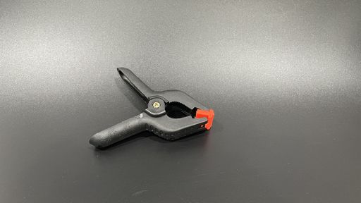 A closeup shot of a plastic clip