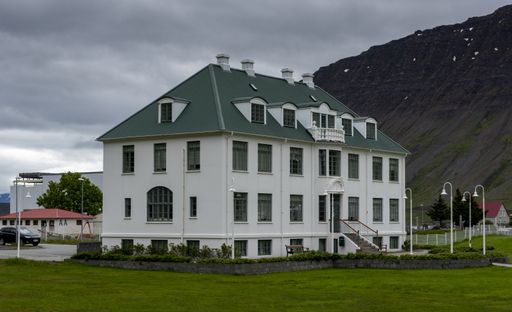 A beautiful house in the countryside in Iceland on a gloomy day